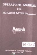 Monarch-Monarch Model F, O, 60\" Right Angle Lathe Operations & Lubrication Manual-60\"-F-O-01